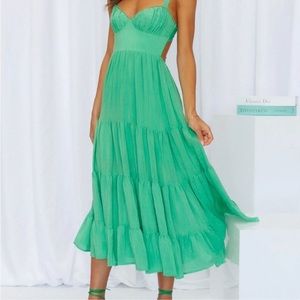 Hello Molly Midi Green Dress